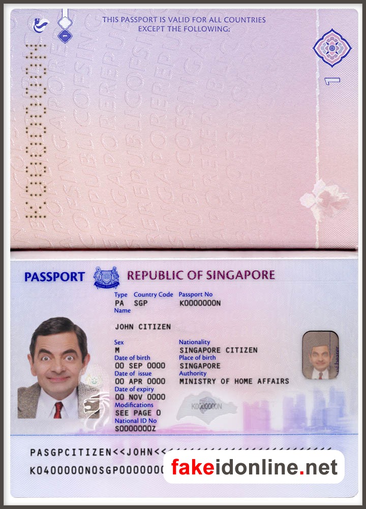 Singapore Passport PSD Template